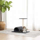 Cumpara ieftin St&acirc;lp zg&acirc;riere de pisici cu tunel, gri &icirc;nchis, 60x34,5x50 cm
