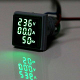 Indicator Digital 3 In 1 Verde AC Voltmetru Ampermetru Frecventa