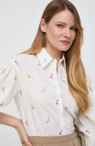 Weekend Max Mara cămașă din bumbac femei, culoarea alb, cu guler clasic, regular 2415110000000