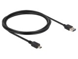 Cablu USB 2.0 DELOCK 85554, USB A bilateral - USB B mini aurit 2m
