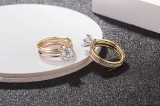 Cumpara ieftin Set 3 Inele Tricolor din Argint 925 cu Cristal Solitaire Zirconia