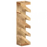 vidaXL Suport de vin pentru 5 sticle, lemn masiv de mango 321627