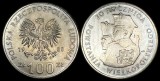 POLONIA 100 ZLOTI 1988 ,70 th Anniversary of the Greater Poland Uprising , km 182 , Xf ++