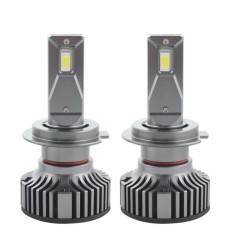 Set 2 LED-uri Auto Techstar&reg; K9, H7, 50w, 6000 Lumeni, 6500K, AUTO, 12-24 Volti, CSP, Canbus, Miez Cupru, Radiator Aluminiu