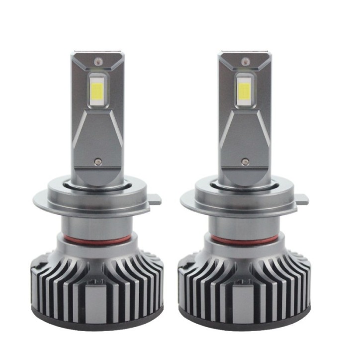 Set 2 LED-uri Auto Techstar&reg; K9, H7, 50w, 6000 Lumeni, 6500K, AUTO, 12-24 Volti, CSP, Canbus, Miez Cupru, Radiator Aluminiu