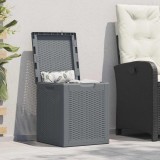 Cutie de depozitare pentru grădină, gri, 90 L, PP ratan