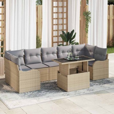 vidaXL Set de canapele pentru grădină 8 pcs Bej 100 x 55 x 73 cm 3357153 foto