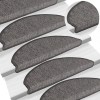 VidaXL Covorașe pentru scări, 15 buc., 65x21x4 cm, bej și gri, semirotunde, mari 326900