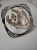 Bratara masiva inox placata cu AUR alb 18K si cristale Swarovski