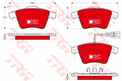 Set placute frana,frana disc VW TOUAREG (7LA, 7L6, 7L7) (2002 - 2010) TRW GDB1721DTE foto