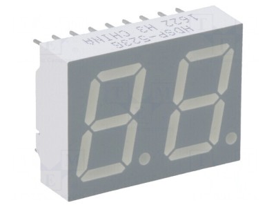 Afișaj LED 7 Segmente 14,22mm Verde 2 Digits foto