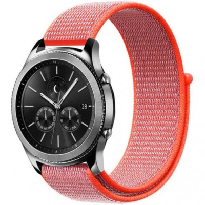 Curea ceas Smartwatch Garmin Fenix 7 / 6 / 5 Plus / 5, 22 mm iUni Soft Nylon Sport, Electric Orange foto