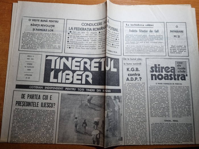 ziarul tineretul liber 10 august 1990