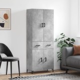 vidaXL Dulap &icirc;nalt, gri beton, 69,5x34x180, lemn compozit