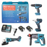 Aproape nou: Set scule electrice PNI WK400 cu acumulatori 18V 5.0Ah, incarcator inc