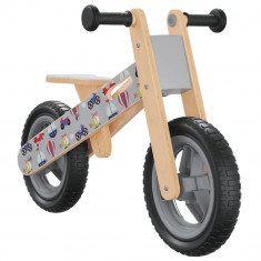 Bicicleta de echilibru pentru copii, imprimeu si Gri GartenMobel Dekor