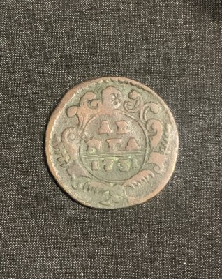 Moneda 1 denga 1731 Rusia foto