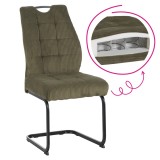 Cumpara ieftin Scaun dining textil verde metal negru Kelma 46x62,5x97 cm