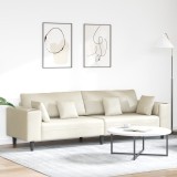 vidaXL Canapea din catifea cu pernă cu pernă Crem 208 cm Catifea