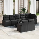 VidaXL Set de canapele pentru grădină cu pernă 9 pcs 289 x 124 x 85 cm