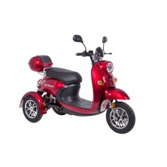 Tricicleta electrica Z-Tech ZT-63-B, motor 650W, baterii 60V 20Ah, viteza 25km/h, autonomie 60 km, nu necesita permis de conducere - Roșu