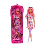 Papusa Barbie Fashionistas - Fata cu par roz si picior protetic