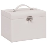 Cutie de bijuterii cu 4 straturi cu oglinda incuiata alba