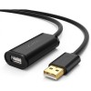 CABLU USB Ugreen prelungitor, &quot;US121&quot; USB 2.0 (T) la USB 2.0 (M), conectori auriti, chip pentru amplificare semnal integrat, 5m, negru, &quot;10319&quot; (timbr