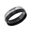 Inel Titan Dublu Argintiu/Negru, Marimea 59 (8mm) - Cutie Cadou Eleganta