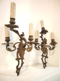 Superb set de aplice dimensiuni mari cu 3 brațe in stilul Rococo