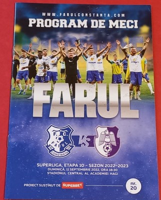 Program meci fotbal FARUL CONSTANTA - FC ARGES PITESTI (11.09.2022) foto