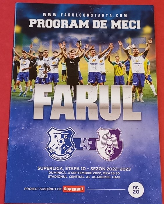 Program meci fotbal FARUL CONSTANTA - FC ARGES PITESTI (11.09.2022)