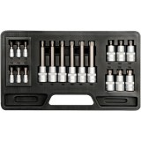 Yato YT-7751 - Set capete chei tubulare T10-T60 mm patrat 1/4 si 1/2 inch 18 bucati