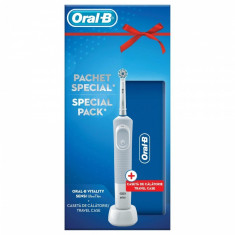 Periuta electrica Oral-B Vitality D100 Sensi Ultra Thin, 7600 rotatii/minut, caseta calatorie inclusa foto