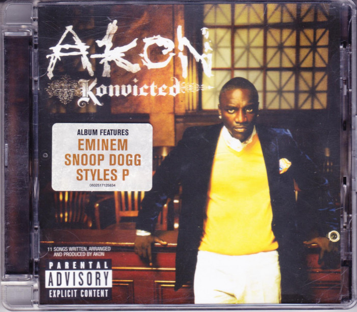 CD Hip Hop: Akon &ndash; Konvicted ( 2006, original, stare foarte buna )