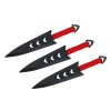 Set 3 Cutite Aruncare Depox, Otel Inox, Lama 10.5cm, Total 16.5cm, Teaca Cordura, Negru/Rosu