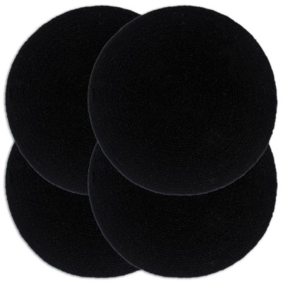 vidaXL Naproane, 4 buc., negru, 38 cm, bumbac, rotund 133844 foto