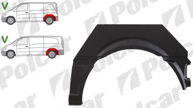 Segment reparatie aripa spate MERCEDES VITO/ VIANO (W639), 01.2003-10.2010, partea dreapta, POTRYKUS,