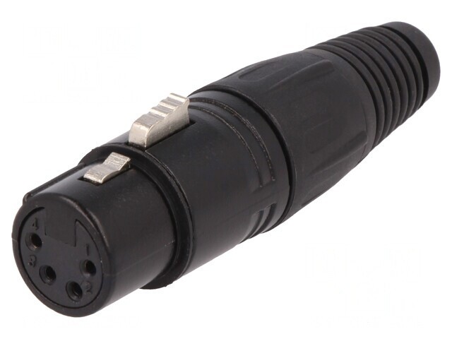 Mufă XLR Mamă 4 Pin Lipire Argintat Neagră