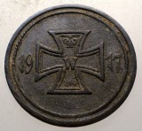 C.024 GERMANIA NOTGELD WWI 10 PFENNIG 1917 EISERNES KREUZ BEZIRK K&Uuml;NZELSAU