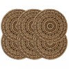 VidaXL Naproane, 6 buc., maro &icirc;nchis, 38 cm, iută, rotund 133873