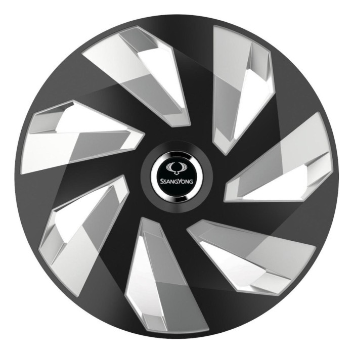 Set 4 Capace Roti, potrivite jantelor de R16, pentru SsangYoung, model vector black and silver