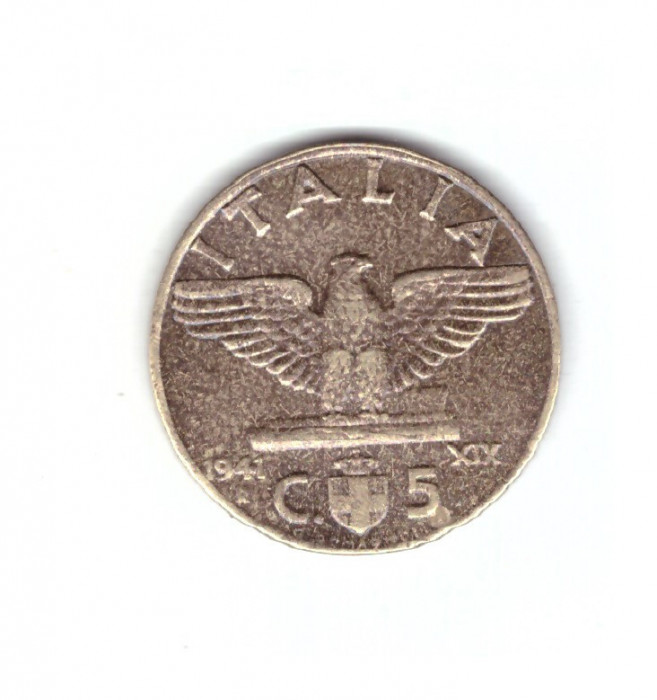 Moneda Italia 5 centesimi 1941, stare buna, curata