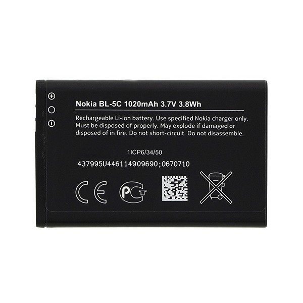 Original Nokia BL-5C Li-ion Battery – For N70, N91, 6230, 6600, 6680, 6030, 7600 And More