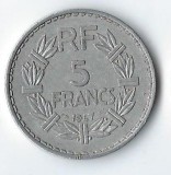 Moneda 5 francs 1947 - Franta