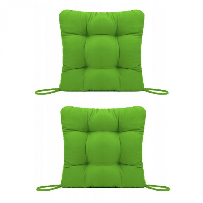 Set Perne decorative pentru scaun de bucatarie sau terasa, dimensiuni 40x40cm, culoare Verde, 2 bucati/set