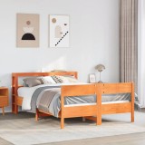 VidaXL Cadru de pat fără saltea, maro ceruit 140x200 cm lemn masiv pin