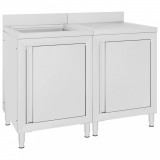 vidaXL Dulap Chiuveta Comercial Inox 120x60x96cm cu Scurgator, Horeca Restaurant