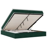 Cumpara ieftin Cadru de pat otoman cu saltele Verde inchis 200x200cm catifea