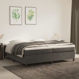 vidaXL Cadru de pat box spring, gri &icirc;nchis, 200x200 cm, catifea